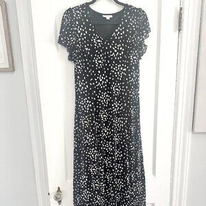 Women's Morgan Taylor Black and White Polka Dot Midi/Maxi Dress sz Medium